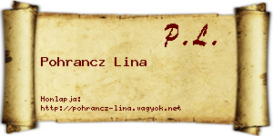 Pohrancz Lina névjegykártya